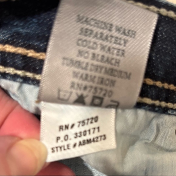 BKE Tyler Men's straight denim Jeans thick stitch 34 Long western whiskers - Picture 7 of 10